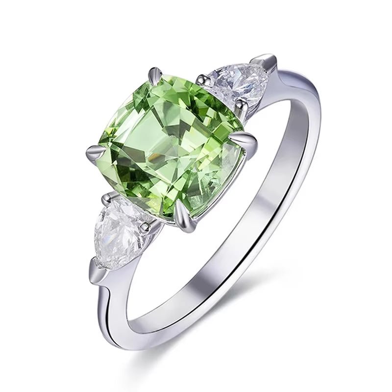 CAOSHI Creative Design Women'S Rings Unique Bright Green Cubic Zirconia Beautiful Chic Wedding Engagement Female Finger Jewelry - Mystikos