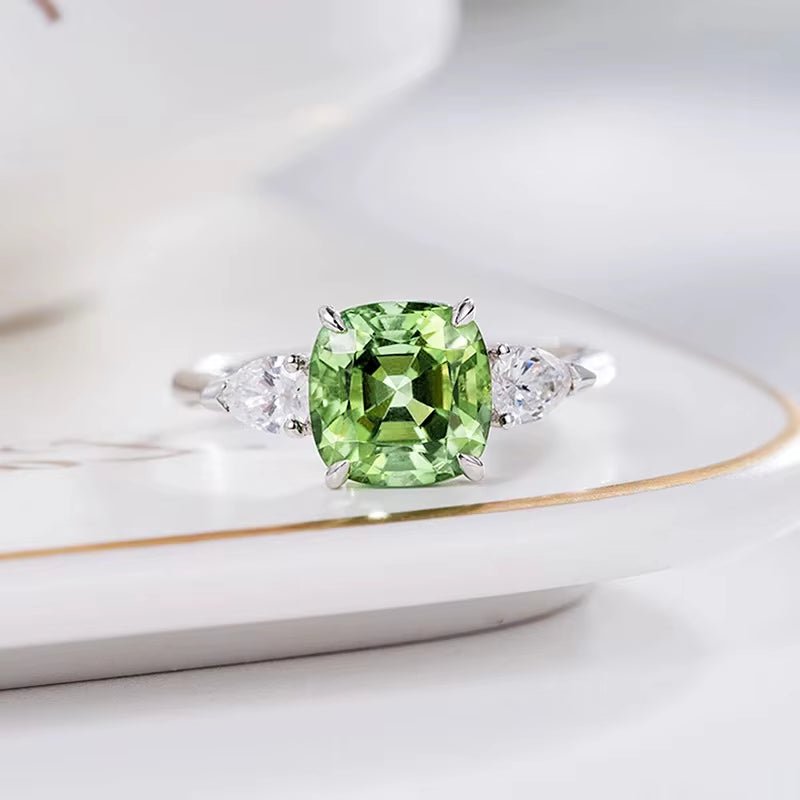 CAOSHI Creative Design Women'S Rings Unique Bright Green Cubic Zirconia Beautiful Chic Wedding Engagement Female Finger Jewelry - Mystikos