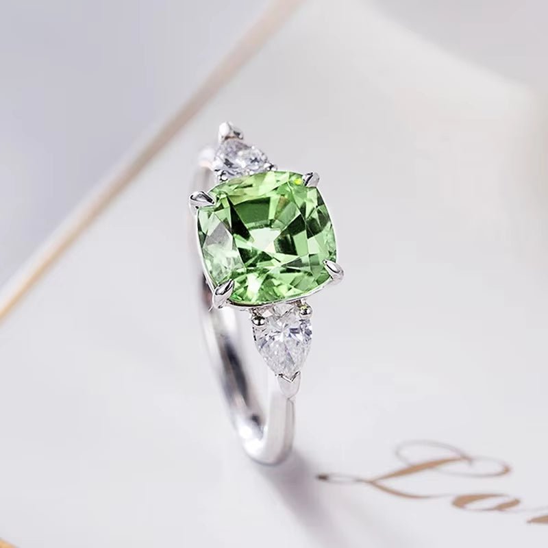 CAOSHI Creative Design Women'S Rings Unique Bright Green Cubic Zirconia Beautiful Chic Wedding Engagement Female Finger Jewelry - Mystikos